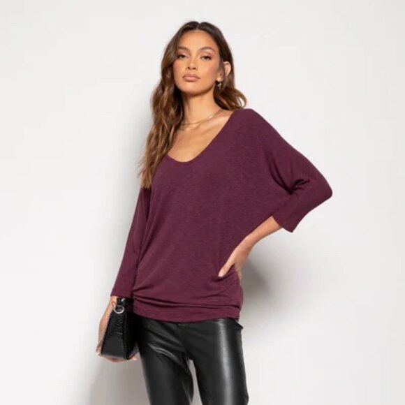 Laila Jayde black 3/4 dolman sleeve sweater - Picture 1 of 3
